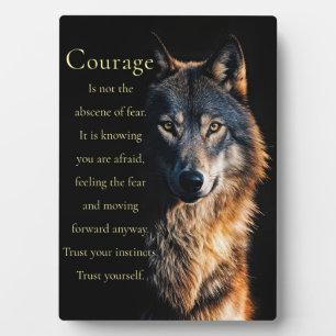 Inspirerend Motivatie moed met wolf Fotoplaat