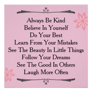 Inspirerend Motivatie prijsopgave Aangepaste kleur Perfect Poster