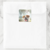 Inspirerend motivatie vierkante sticker (Tas)