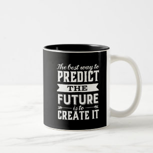 Inspirerend motiviteitskrijving Creëer de Toekoms Tweekleurige Koffiemok