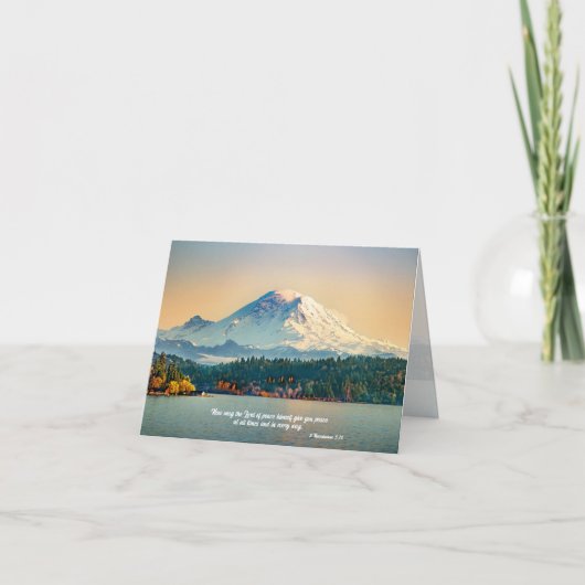 Inspirerend Mount Rainier Peace Scripture Blank Feestdagen Kaart (Voorkant)