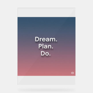 Inspirerend muurkunst - "Dream. Plan. Doen." – Min Acryl Bord