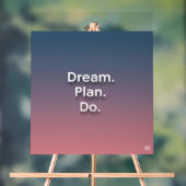 Inspirerend muurkunst - "Dream. Plan. Doen." – Min Acryl Bord (Neutraal)
