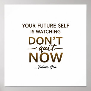 Inspirerend muurkunst - niet stoppen met citeren - poster