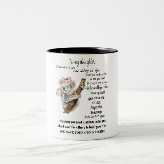 Inspirerend/naar mijn dochtertje tweetone koffie-M Tweekleurige Koffiemok (Center)