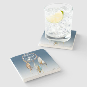 Inspirerend Navy Blue Ombre Dream Catcher Stenen Onderzetter