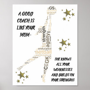 Inspirerend Netball Coach Quote Poster