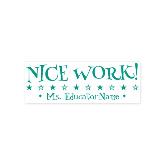 Inspirerend "NICE WORK!" Educator Rubber Stamp Zelfinktende Stempel (Design)