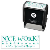 Inspirerend "NICE WORK!" Educator Rubber Stamp Zelfinktende Stempel (In situ)