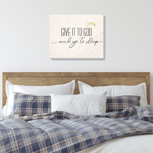 Inspirerend offerte op strandzand canvas afdruk (Insitu (Slaapkamer))