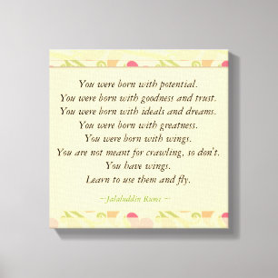 Inspirerend offertes : Geboren met potentieel Canvas Afdruk