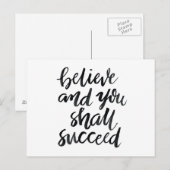 Inspirerend offertes:geloof en je zult slagen briefkaart (Voorkant / Achterkant)