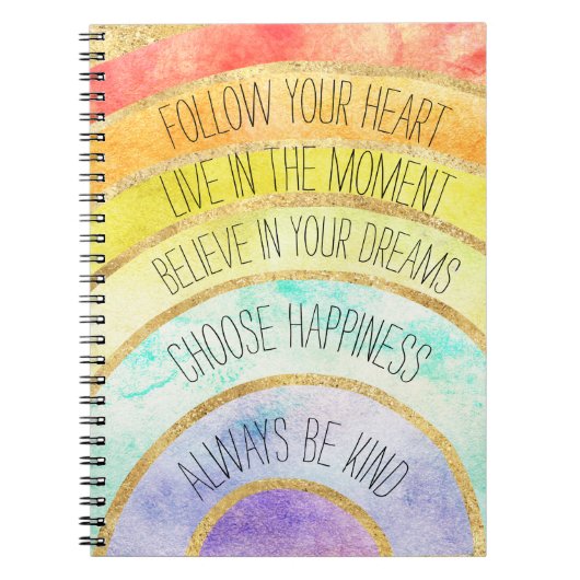 Inspirerend offertes regenboog notitieboek (Voorkant)
