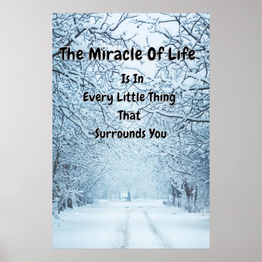 inspirerend offertes "Wintersneeuwachtergrond" Poster (Voorkant)