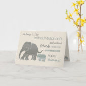  Inspirerend olifantentypografie Verjaardag Kaart (Gele Bloem)