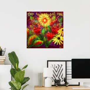 Inspirerend Ook dit zal bloemenrood passeren Poster