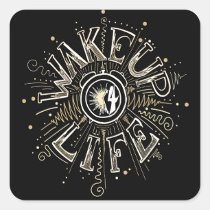 Inspirerend OPHEFFING 4 LIFE-citaatillustratie Vierkante Sticker