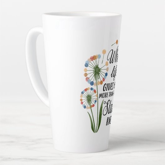 Inspirerend paardebloem latte mok (Linkerhoek)