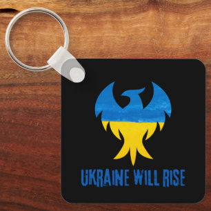 Inspirerend Phoenix Rising Ukraine-kleuren Sleutelhanger