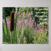 Inspirerend Poster van Cattail en Wildbloem (Voorkant)