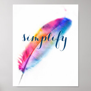 inspirerend poster vereenvoudigt kleurrijke vederk
