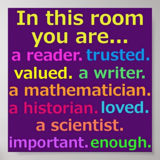 Inspirerend Poster voor klaslokaal (Voorkant)