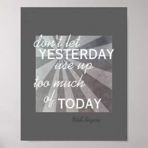 inspirerend poster Will Rogers citeert donkergrijs