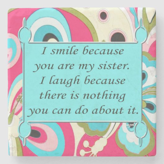 Inspirerend prijsopgave, zussen stenen onderzetter (Voorkant)