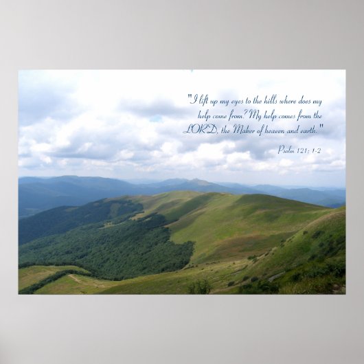 Inspirerend | Psalm 121; 1-2 Poster (Voorkant)