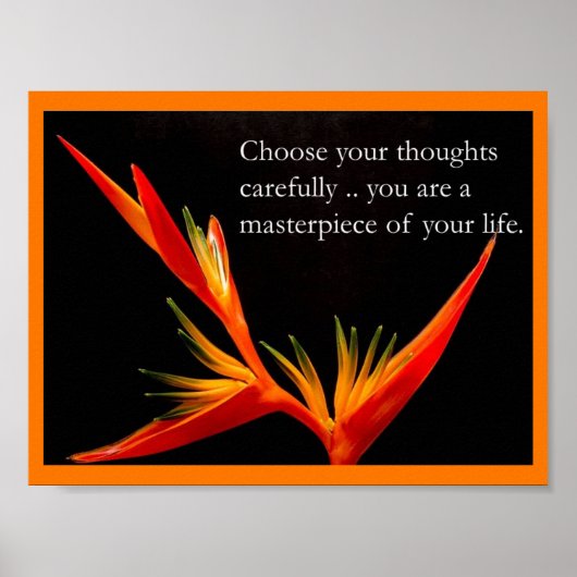 Inspirerend Quote Bird of Paradise Elegant Poster (Voorkant)