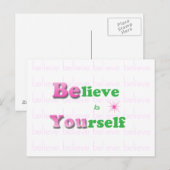 Inspirerend quote Briefkaart-Geloof in jezelf Briefkaart (Voorkant / Achterkant)