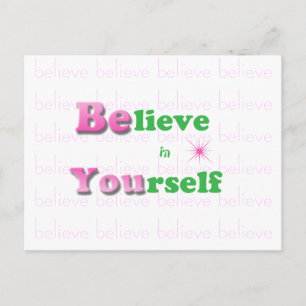 Inspirerend quote Briefkaart-Geloof in jezelf Briefkaart