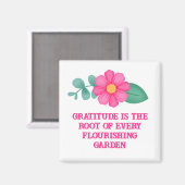 Inspirerend quote Creëer Uw eigen roze bloem Magneet (Voorkant / Achterkant)