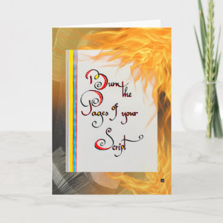 Inspirerend quote De pagina's van uw script brande Kaart