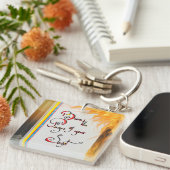 Inspirerend quote De pagina's van uw script brande Sleutelhanger (Voorkant Rechts)