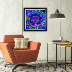 Inspirerend Quote Difference Blue Classroom Poster