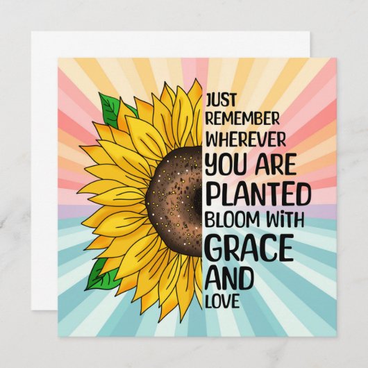 Inspirerend Quote en Hand getrokken Zonnebloem (Voorkant / Achterkant)