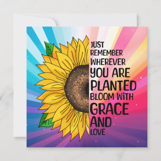 Inspirerend Quote en Hand getrokken Zonnebloem (Voorkant)