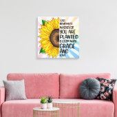 Inspirerend Quote en Hand getrokken Zonnebloem Canvas Afdruk (Insitu (Woonkamer))