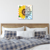 Inspirerend Quote en Hand getrokken Zonnebloem Canvas Afdruk (Insitu (Slaapkamer))