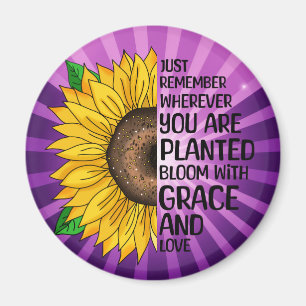 Inspirerend Quote en Hand getrokken Zonnebloem Magneet