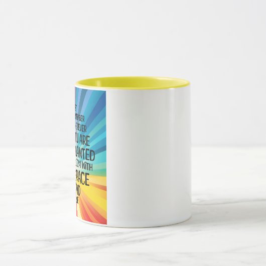 Inspirerend Quote en Hand getrokken Zonnebloem Mok (Midden)