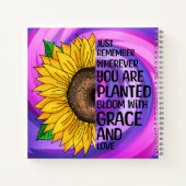 Inspirerend Quote en Hand getrokken Zonnebloem Notitieboek (Achterkant)