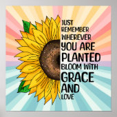 Inspirerend Quote en Hand getrokken Zonnebloem Poster (Voorkant)
