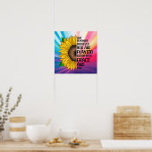 Inspirerend Quote en Hand getrokken Zonnebloem Poster (Keuken)