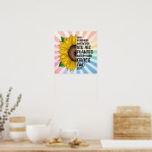 Inspirerend Quote en Hand getrokken Zonnebloem Poster (Keuken)