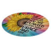 Inspirerend Quote en Hand getrokken Zonnebloem Snijplank (Hoek)