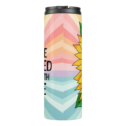 Inspirerend Quote en Hand getrokken Zonnebloem Thermosbeker (Achterkant)