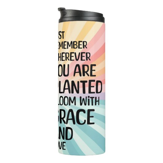 Inspirerend Quote en Hand getrokken Zonnebloem Thermosbeker (Geroteerd rechts)