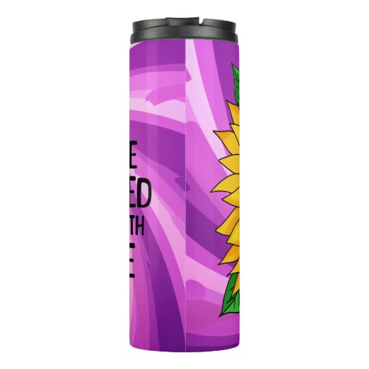 Inspirerend Quote en Hand getrokken Zonnebloem Thermosbeker (Achterkant)